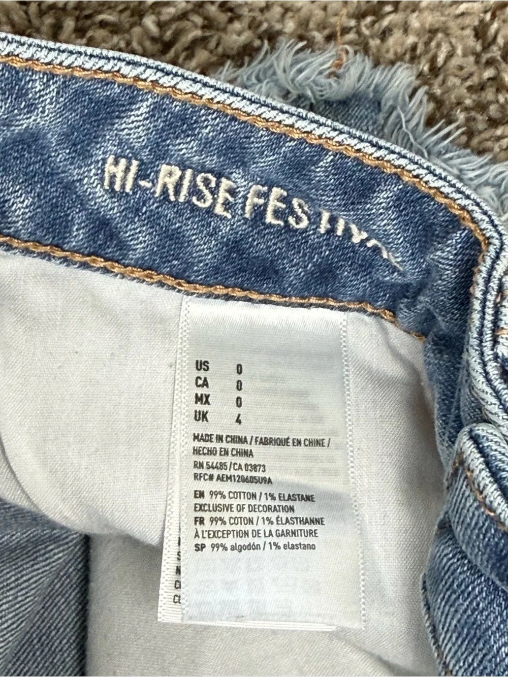 American Eagle Outfitters Women's Light Blue Distressed Denim Cutoff Shorts